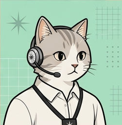 Chat Blanc Gris Lunettes